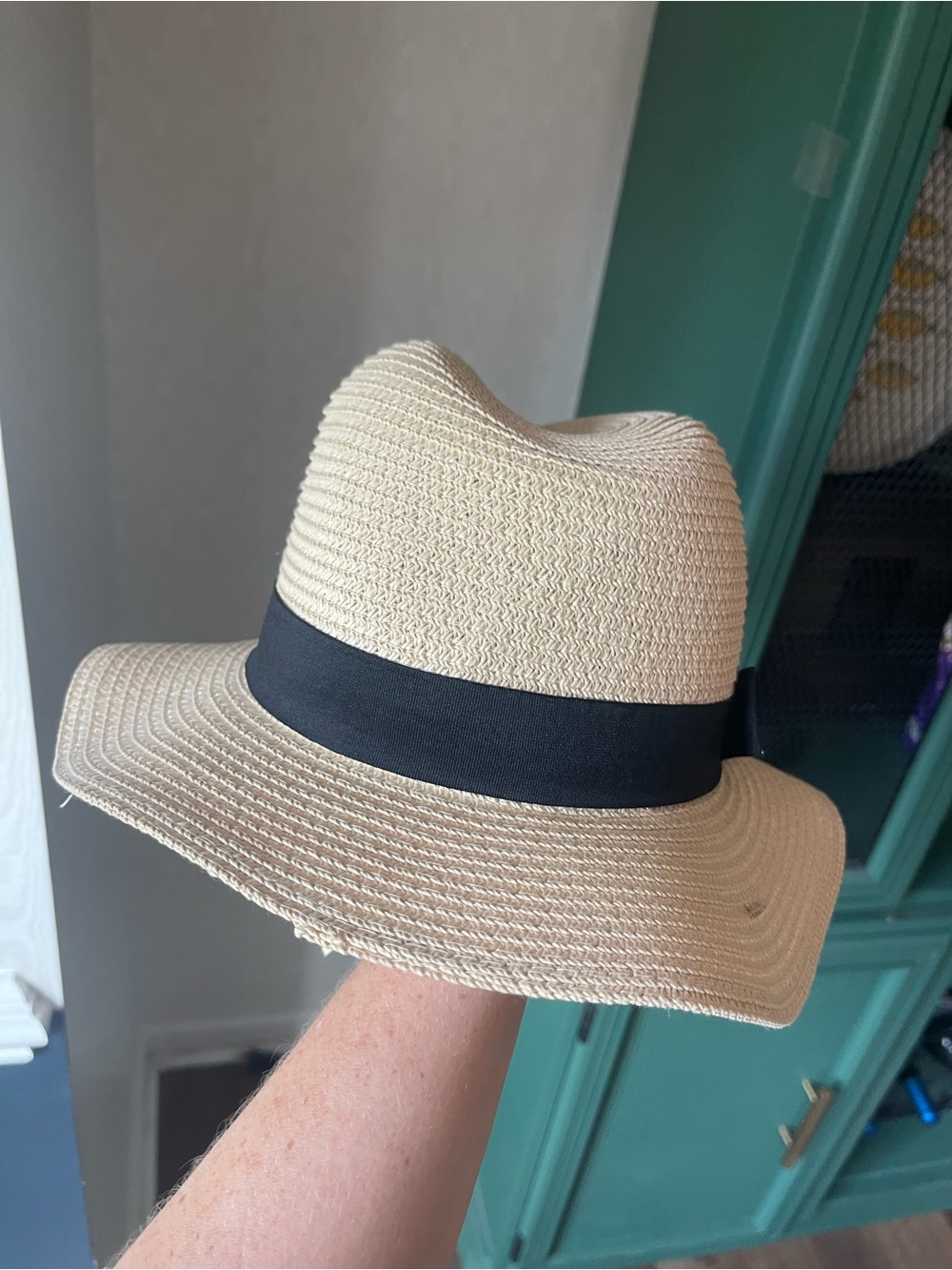 Lauren Ralph Lauren Straw Fedora Hat Women’s woven Sun Beach packable O/S - Picture 4 of 5